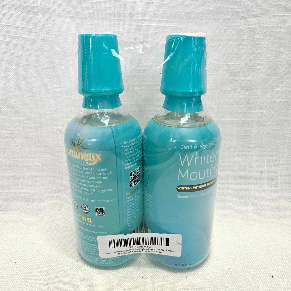 Lumineux Whitening Mouthwash Unisex 16oz 2-Pack Blue Non-Toxic Peroxide Free New